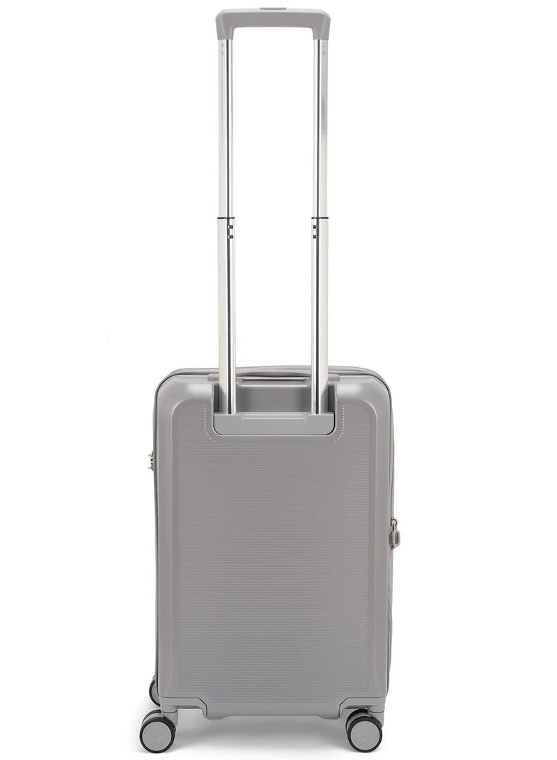 Echolac  Sense 56+67+78 Cm Hardcase Expandable 4-Double Wheeled 3 Piece Luggage Trolley Set - Silver  | Best Price UAE